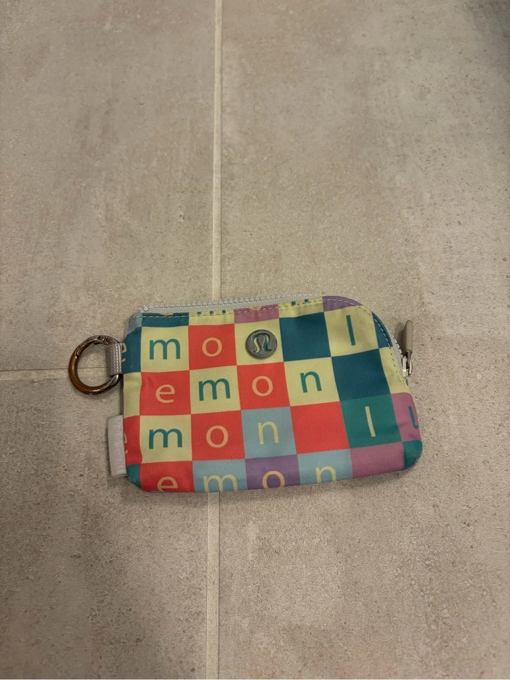Lululemon athletica Multicolor Checker Coin Pouch • clippable mini wallet